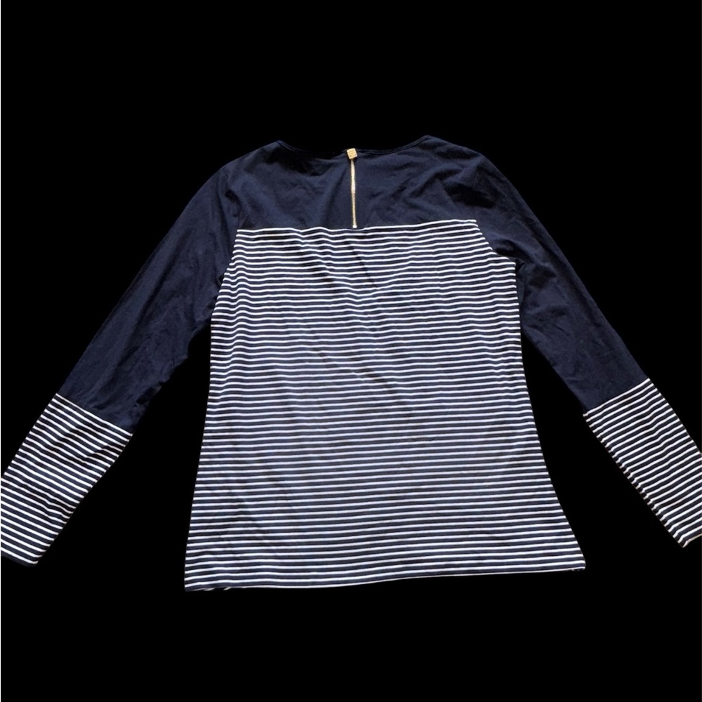 Anne Klein Blue and White Long Sleeve Tee